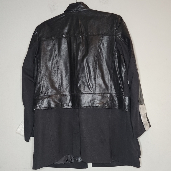 Roamans Genuine Leather Black Jacket Zip Off Hem Women's size 16W New - Picture 7 of 16